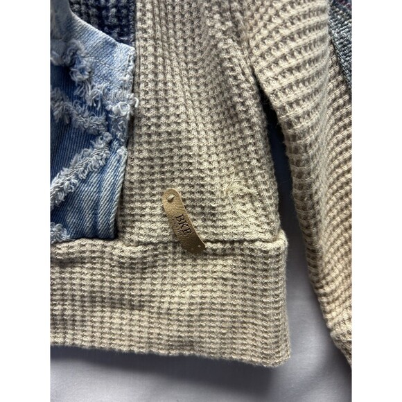 BKE Buckle Henley Pullover Hoodie Plaid Textured Women’s Large - Picture 6 of 12